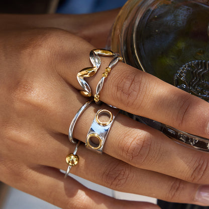 Two Tone Zig Zag Ring