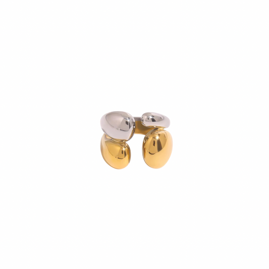 Two Tone Chunky Open Ring