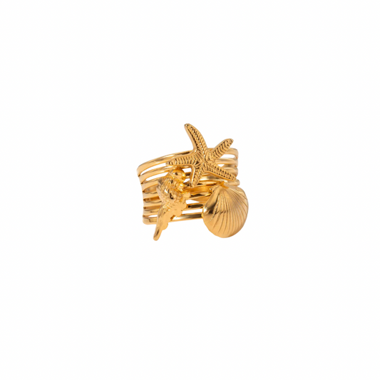 Beachy Charms Open Ring