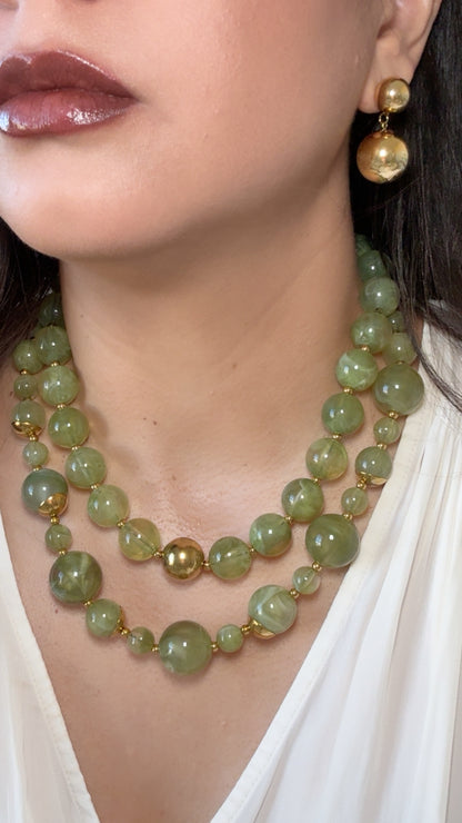 Green Balls Resin Necklace