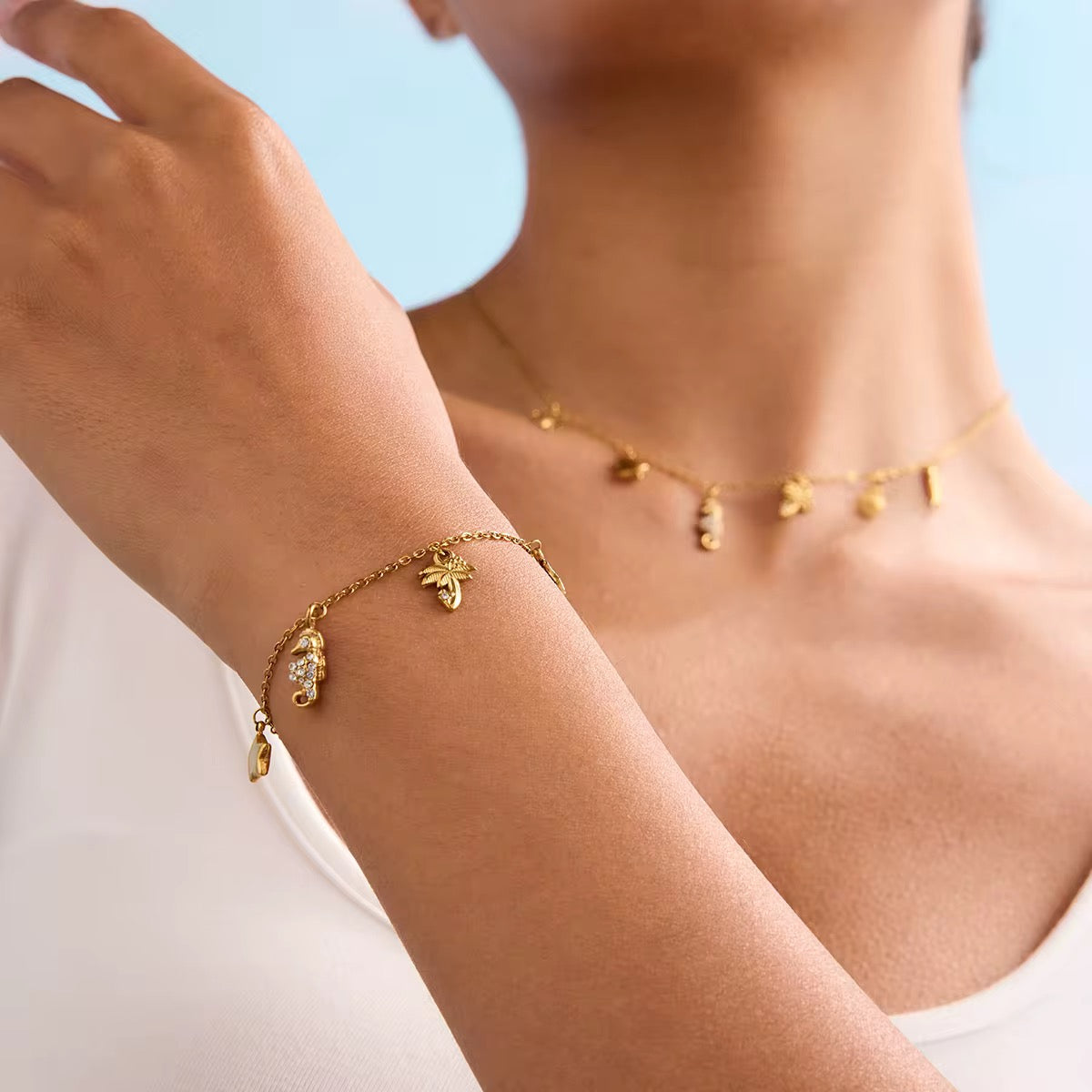 Small Sea Charms Chain Bracelet