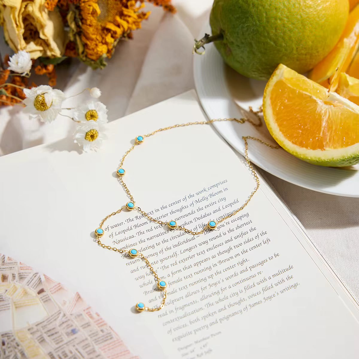 Mini Turquoise Lariat Necklace