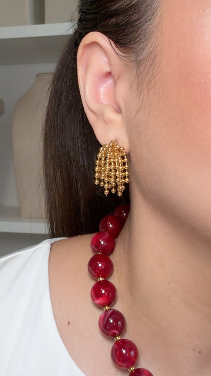 Tassel Beads Studs Earrings