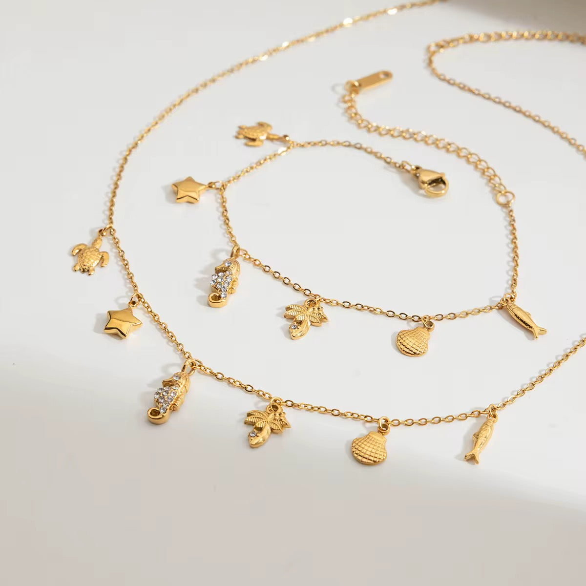 Small Sea Charms Chain Bracelet