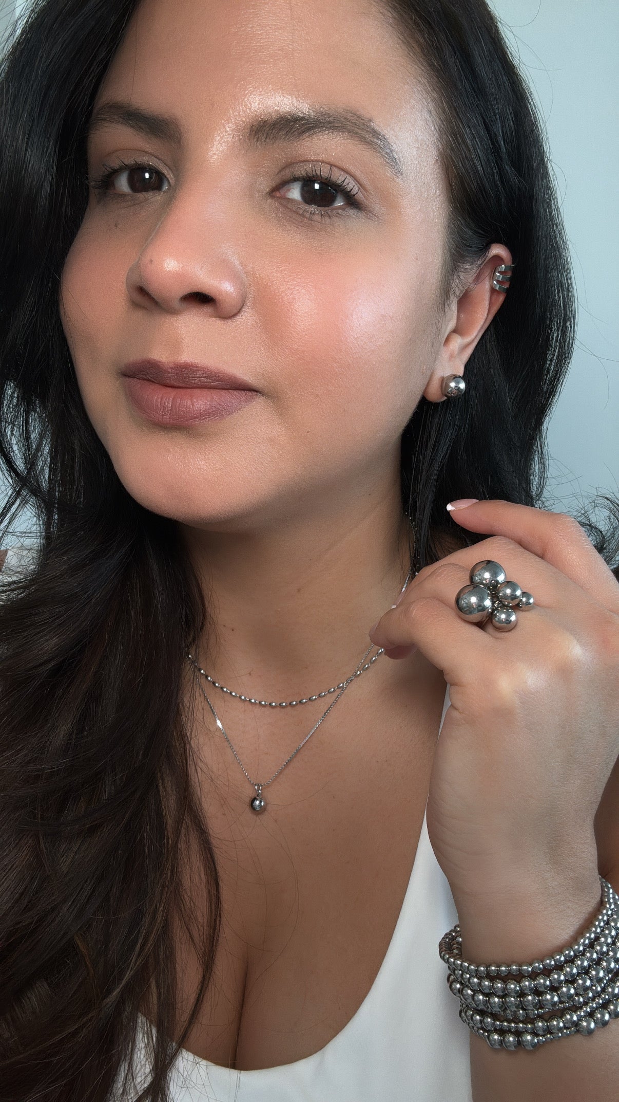Silver Layers Earcuff Set