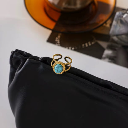 Oval Turquoise Adjustable Ring