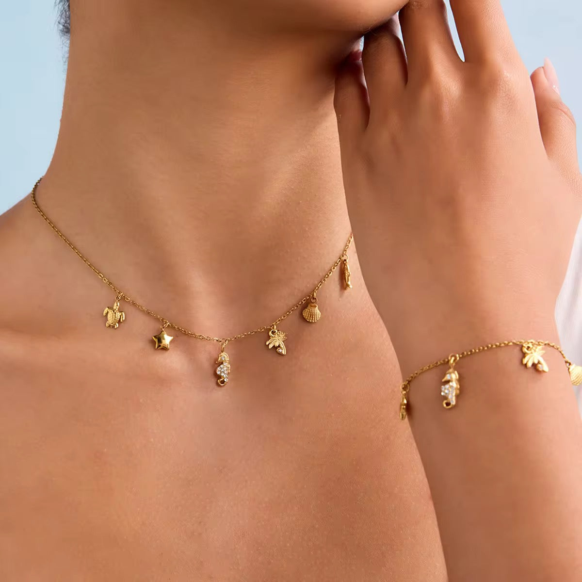 Small Sea Charms Chain Bracelet