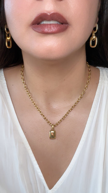Rectangular Pendant Chain Necklace