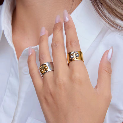 Two Tone Cherry Wide Ring