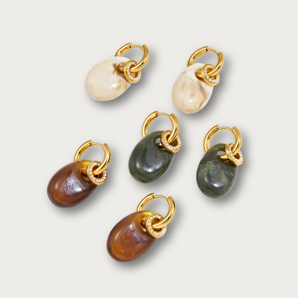 Resin Oval Trendy Earrings