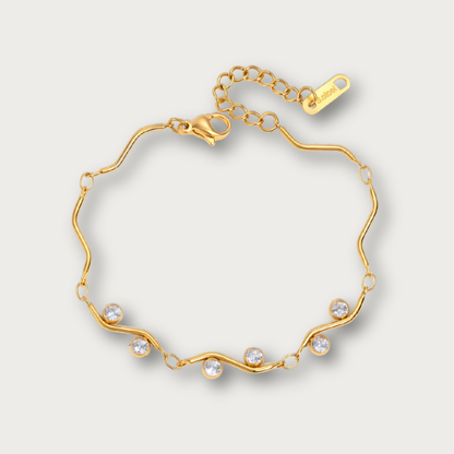 Flat Circles Zirconias Wavy Bracelet
