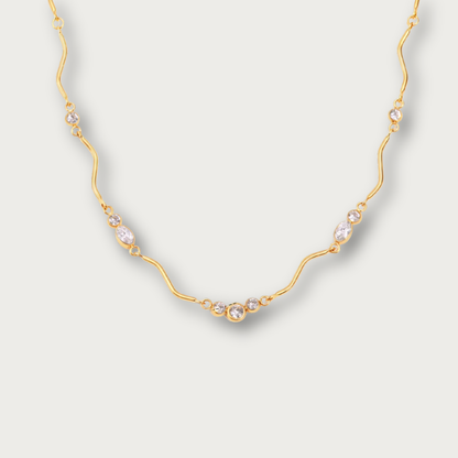 Circles Zirconias Wavy Necklace
