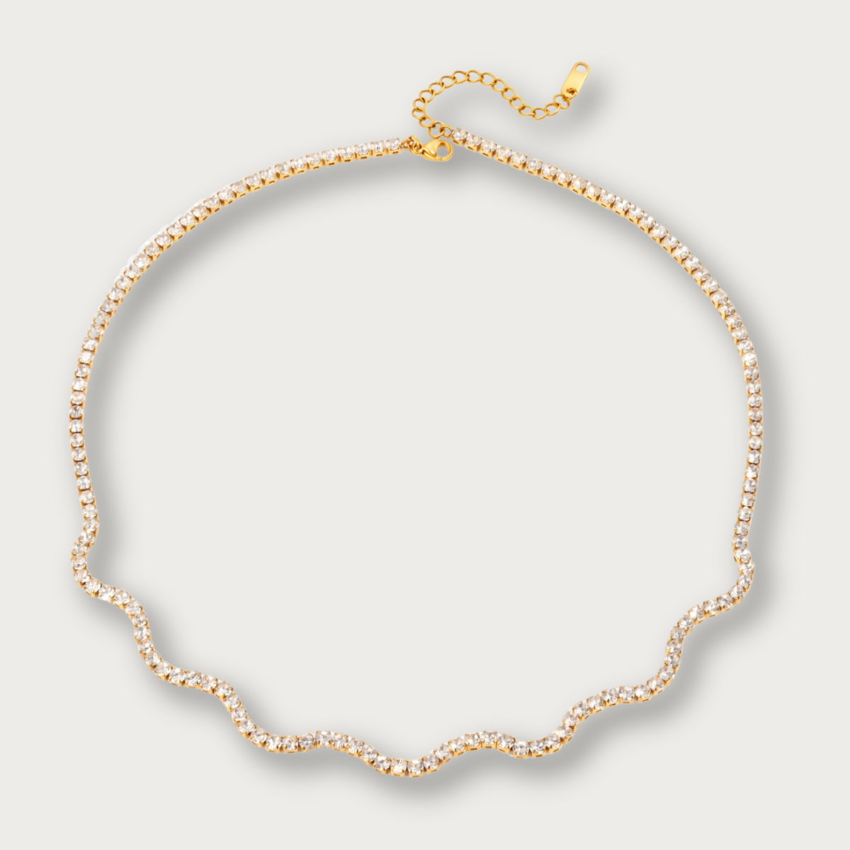 Dainty Zirconias Wavy Necklace