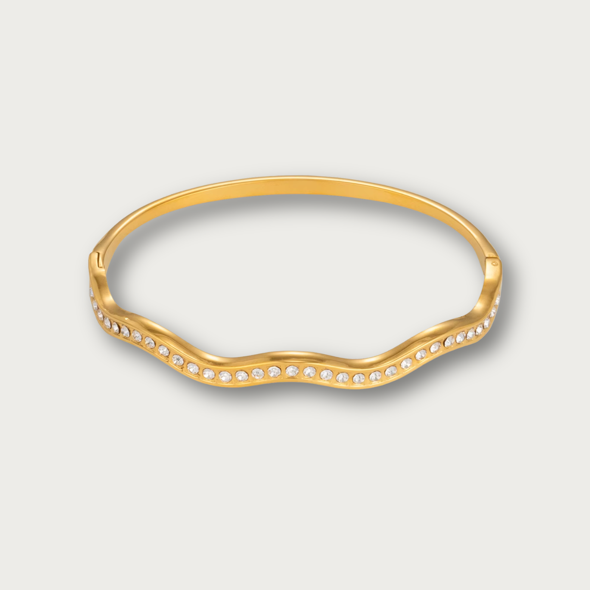 Dainty Zirconias Wavy Bangle Bracelet