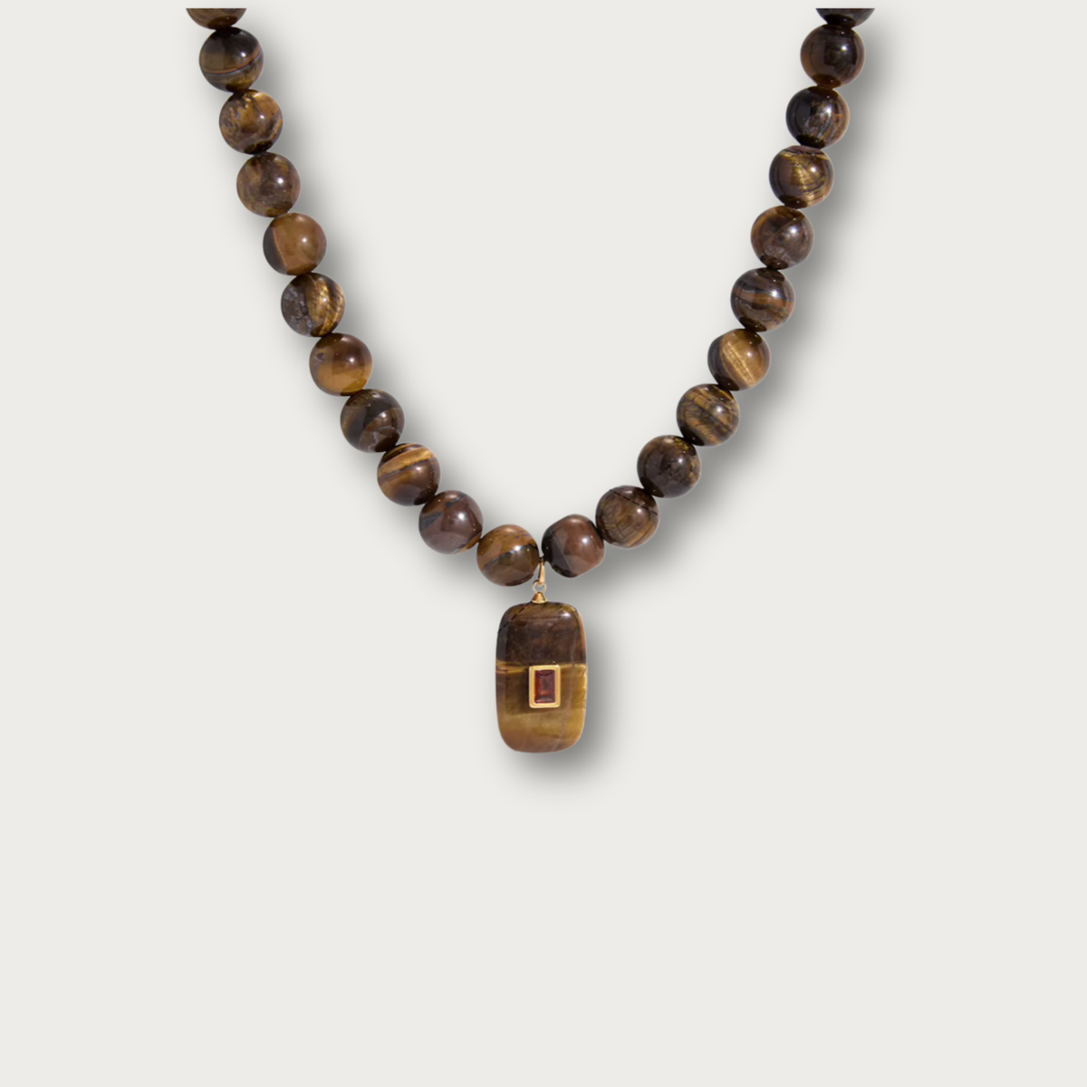 Tiger Eye Pendant Chunky Necklace