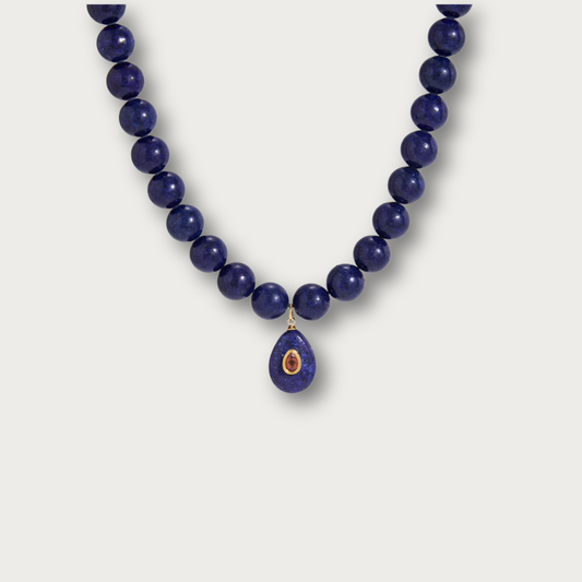 Blue Stone Pendant Chunky Necklace