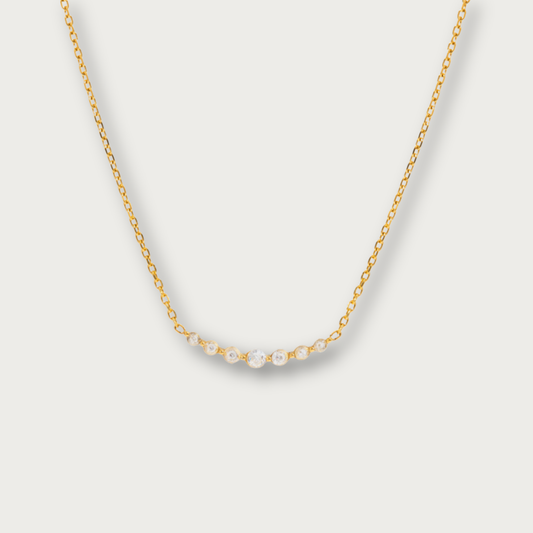 Gold Mini Round Zirconias Necklace