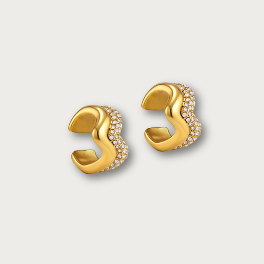 Dainty Zirconias Wavy Earcuff Set