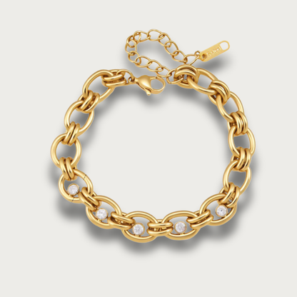 Zirconias Oval Chunky Chain Bracelet