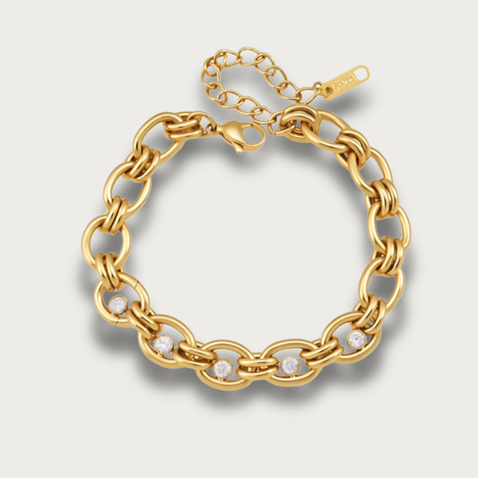 Zirconias Oval Chunky Chain Bracelet