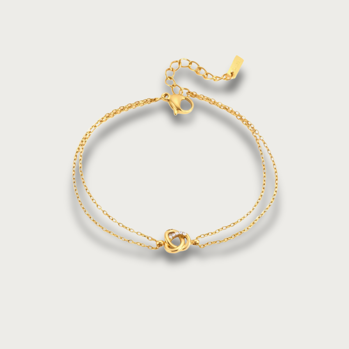 Zirconias Knot Double Chain Bracelet