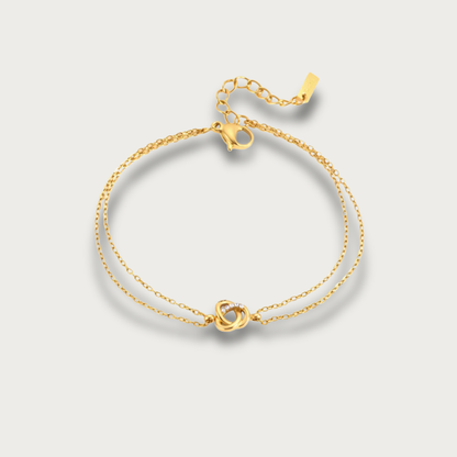 Zirconias Knot Double Chain Bracelet