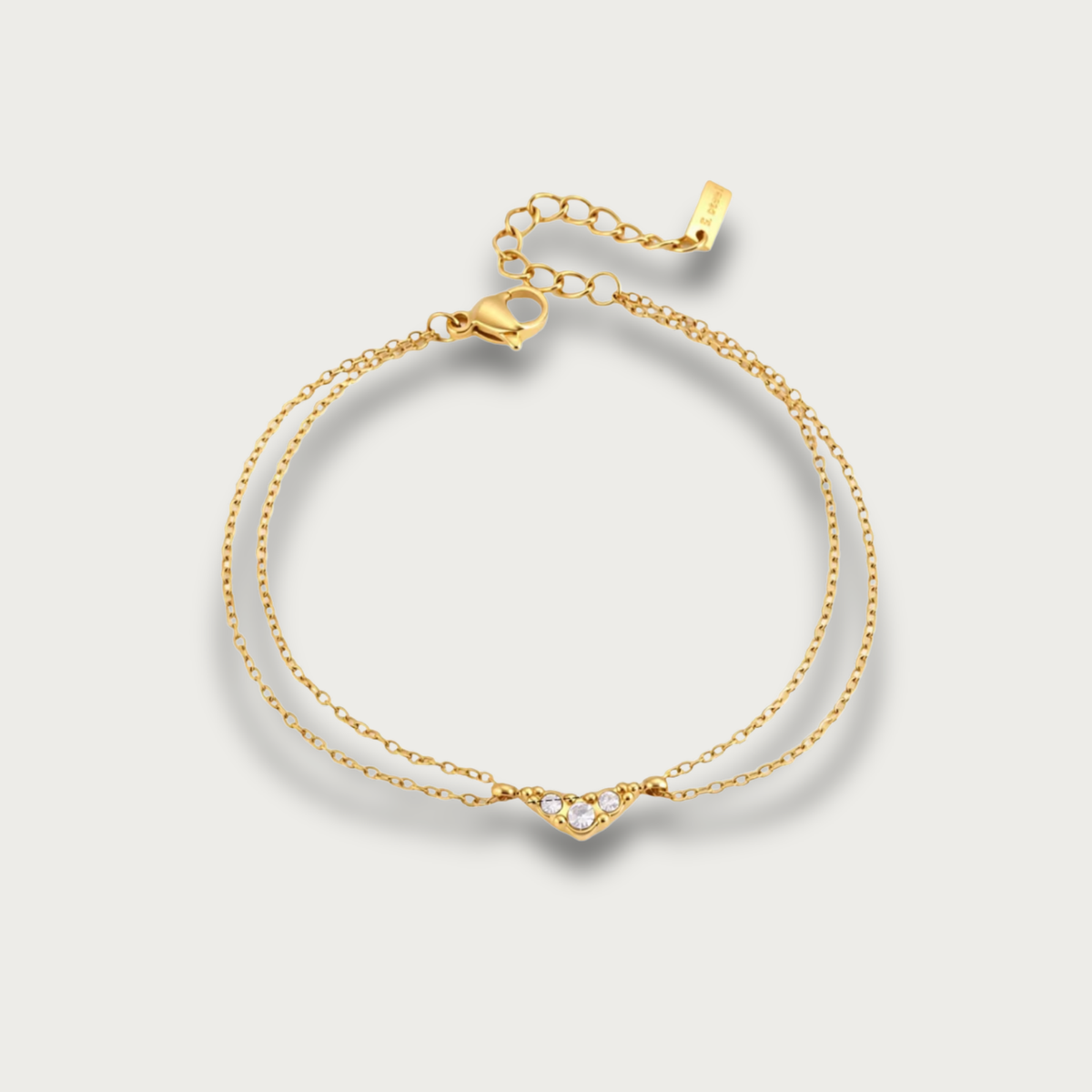 Zirconias Trio Double Chain Bracelet