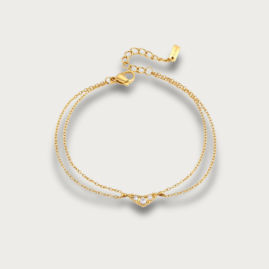 Zirconias Trio Double Chain Bracelet