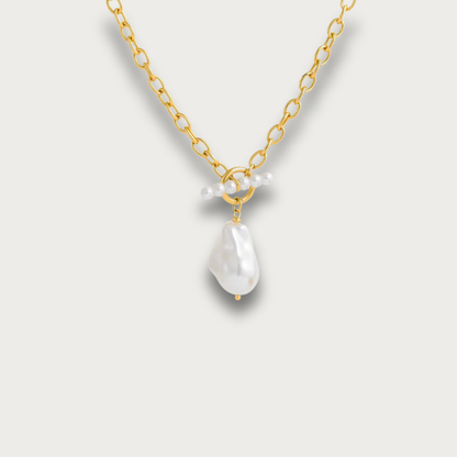 Pearl Toggle Long Chain Necklace