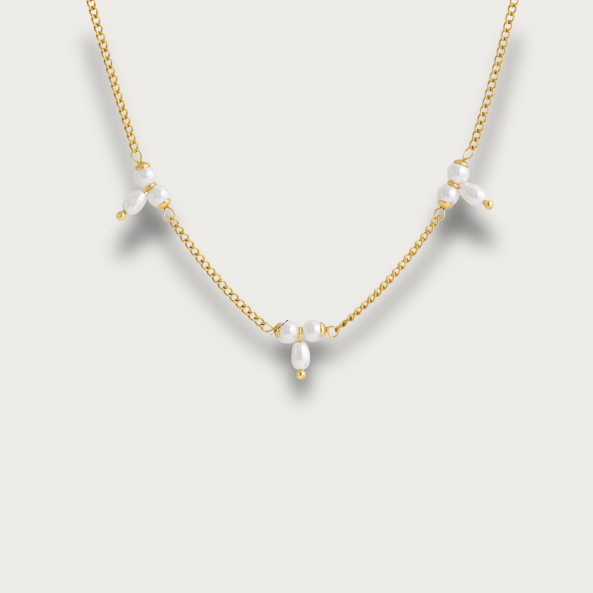 T Pearls Chain Necklace