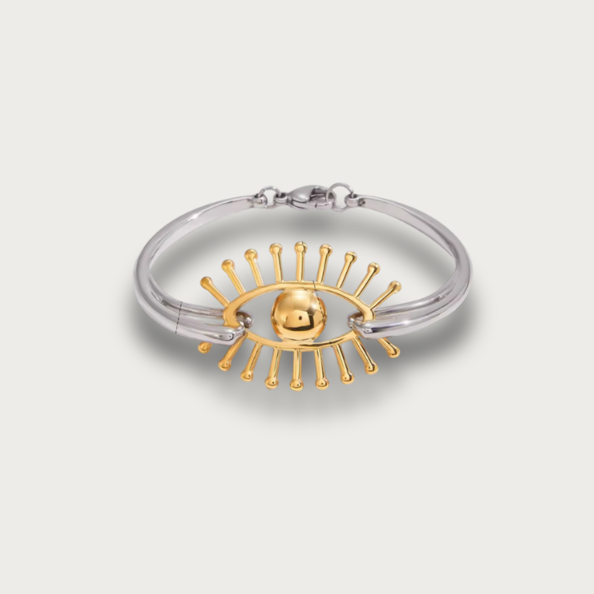 Two Tone Eye Bangle Bracelet