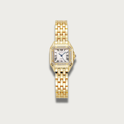 Gold & Zirconias Square Watch
