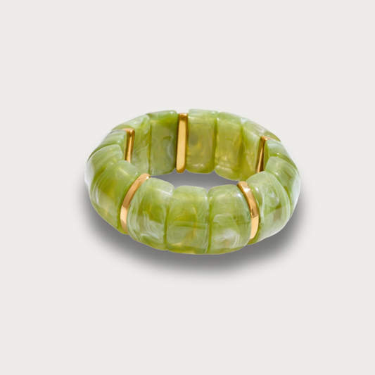 Trendy Green Resin Elastic Bracelet