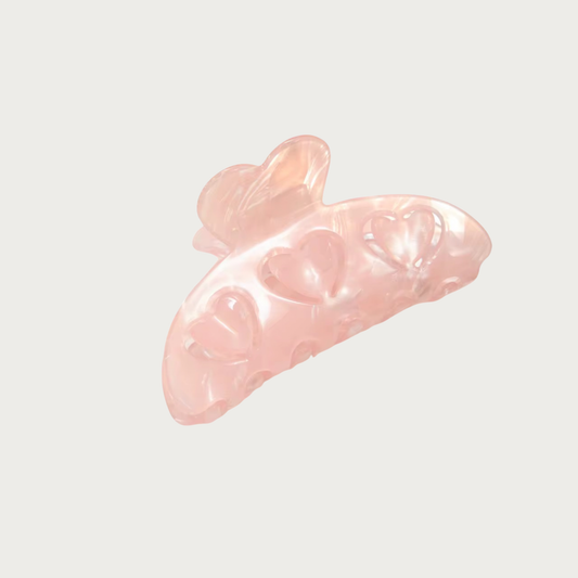 Hearts Pink Hair Claw