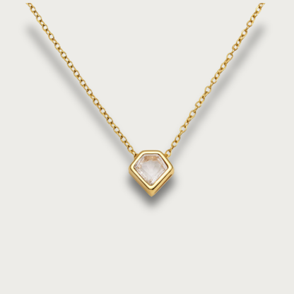 Diamond Shape Zirconia Gold Pendant Necklace