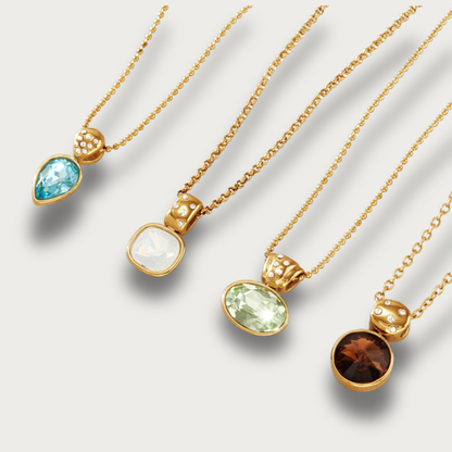 Colorful Zirconia Pendant Necklace Variety