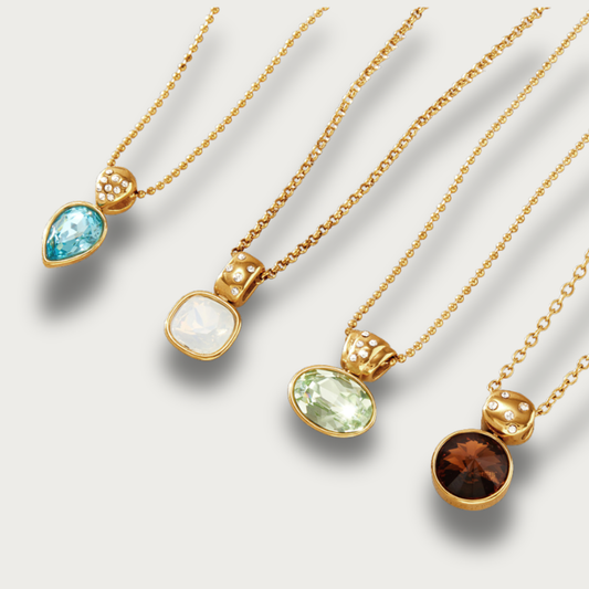 Colorful Zirconia Pendant Necklace Variety