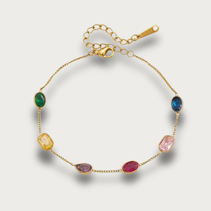 Oval, Rectangle & Drop Colorful Zirconias Bracelet