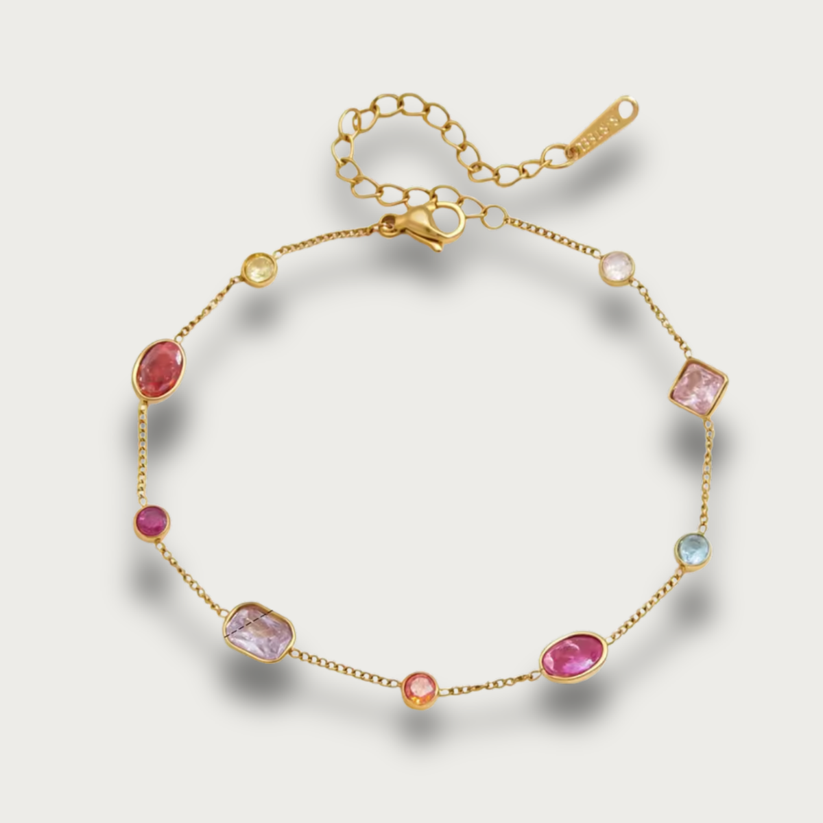 Multi Shaped Colorful Zirconias Bracelet