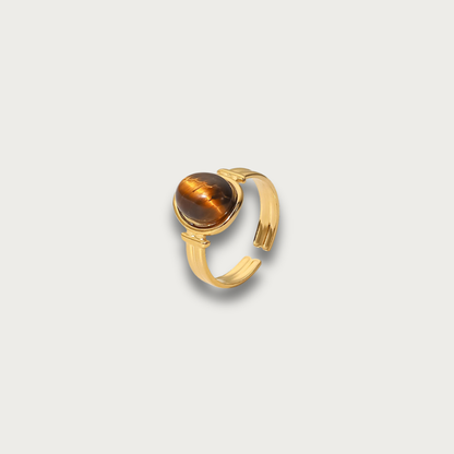 Brown Stone Adjustable Ring