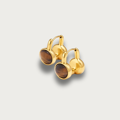 Brown Oval Irregular Hoop Earrings
