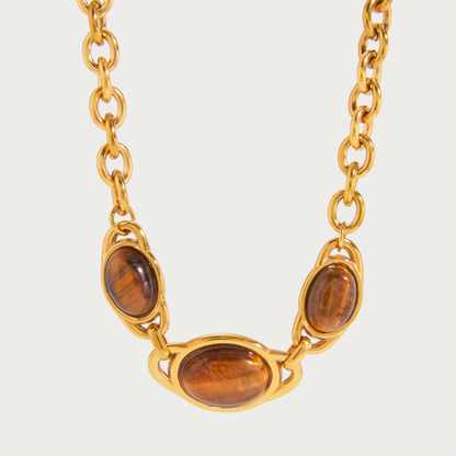 Brown Stones Chunky Necklace