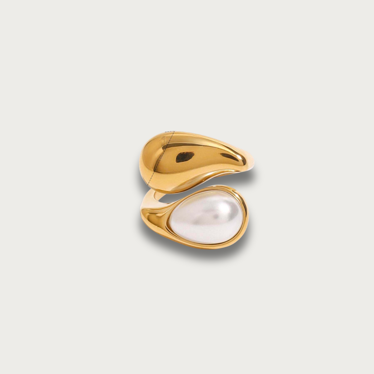 Pearl Stone Open Ring