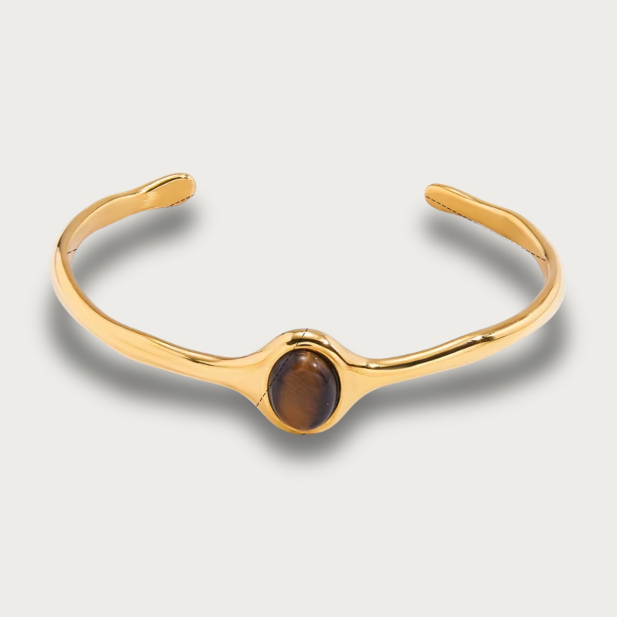 Brown Stone Cuff Bracelet