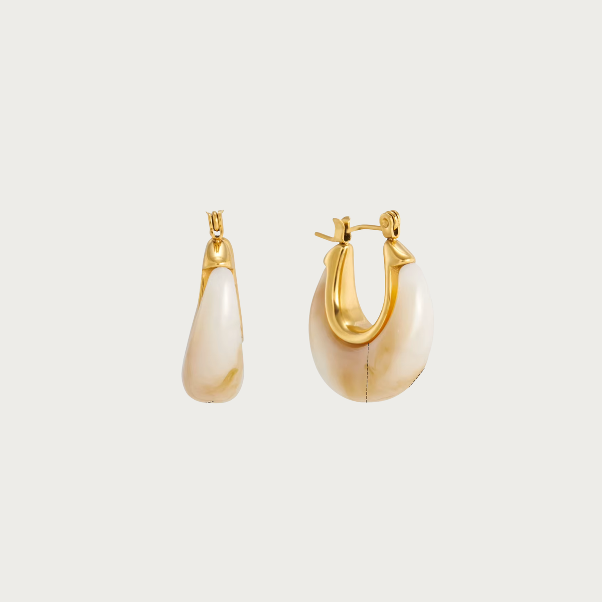 Marble Stone Hoop Earrings