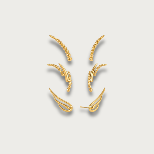 Linear Style Stud Earrings
