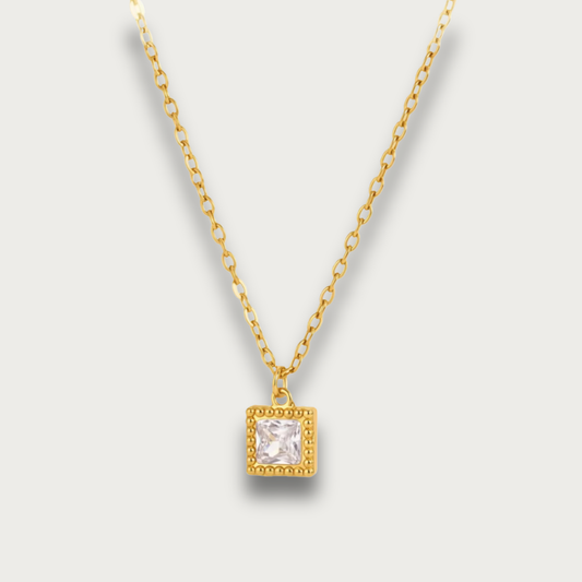 Square Zirconia Pendant Necklace