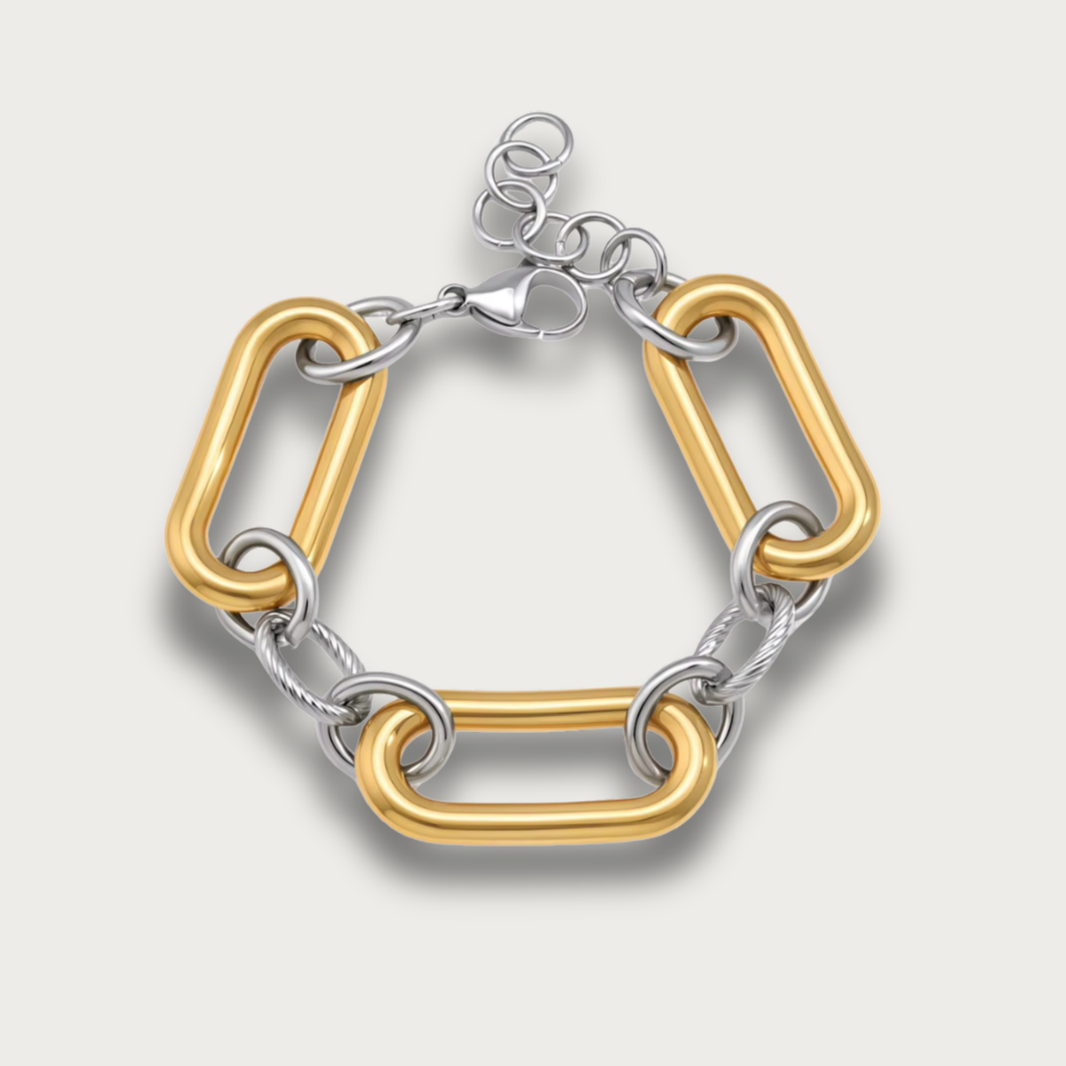 Two Tone Chunky Link Chain Bracelet