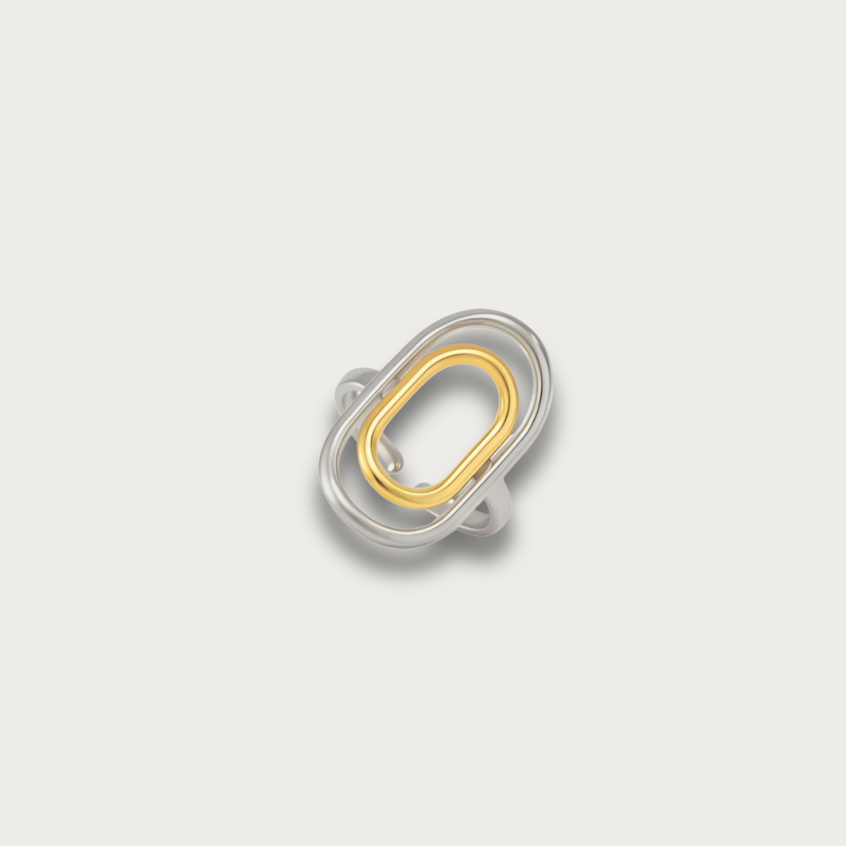 Two Tone Double Hollow Layer Ring