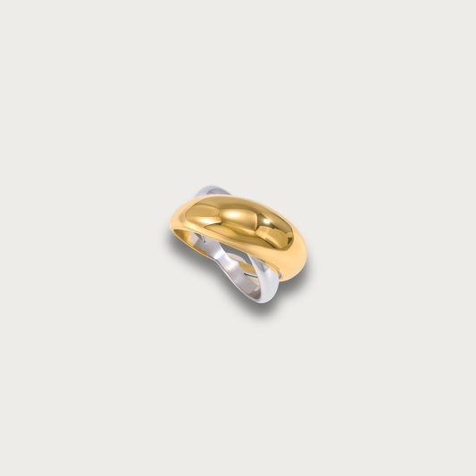 Two Tone Double Layer Ring